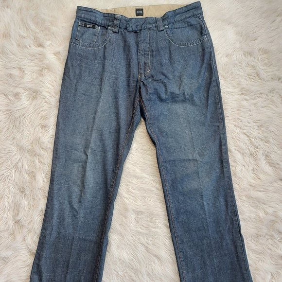 Hugo Boss Black Label Men's Nevada Blue Denim Boot Cut Jeans W35 / L34 - Picture 2 of 8